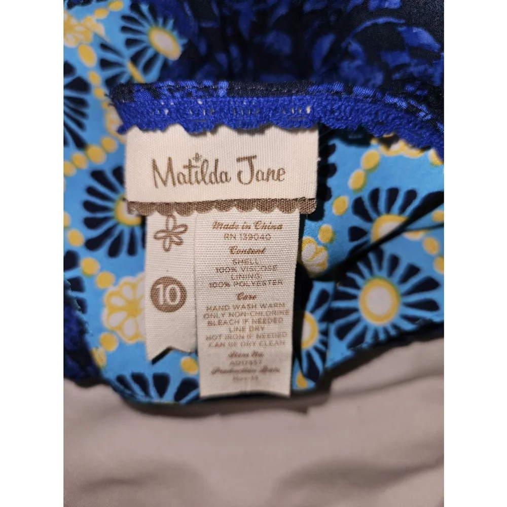 Matilda Jane Floral Dress Women's size 10 Blue